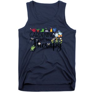 Cool Garden Plant Owner Gardening Is My Therapy Funny Saying Tank Top