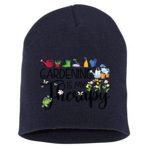 Cool Garden Plant Owner Gardening Is My Therapy Funny Saying Short Acrylic Beanie