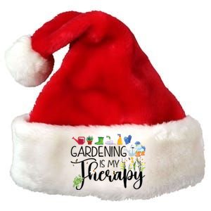 Cool Garden Plant Owner Gardening Is My Therapy Funny Saying Premium Christmas Santa Hat