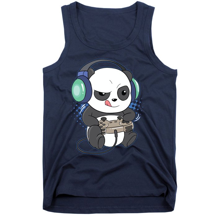 Cute Gaming Panda Video Game Computer Player Videogame PC Tank Top