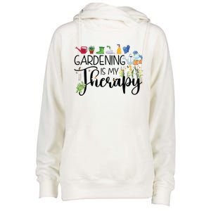 Cool Garden Plant Owner Gardening Is My Therapy Funny Saying Womens Funnel Neck Pullover Hood