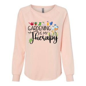 Cool Garden Plant Owner Gardening Is My Therapy Funny Saying Womens California Wash Sweatshirt