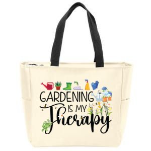 Cool Garden Plant Owner Gardening Is My Therapy Funny Saying Zip Tote Bag