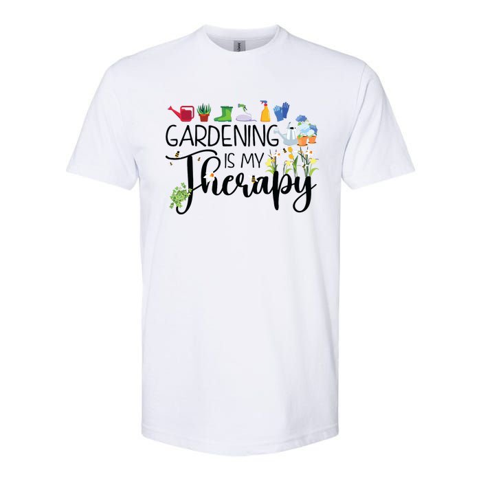 Cool Garden Plant Owner Gardening Is My Therapy Funny Saying Softstyle CVC T-Shirt