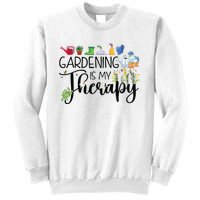 Cool Garden Plant Owner Gardening Is My Therapy Funny Saying Sweatshirt