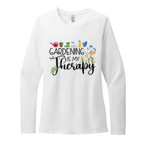 Cool Garden Plant Owner Gardening Is My Therapy Funny Saying Womens CVC Long Sleeve Shirt