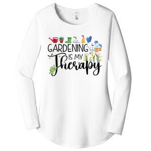 Cool Garden Plant Owner Gardening Is My Therapy Funny Saying Women's Perfect Tri Tunic Long Sleeve Shirt