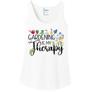 Cool Garden Plant Owner Gardening Is My Therapy Funny Saying Ladies Essential Tank