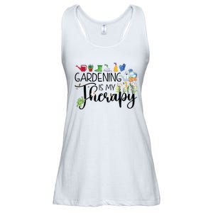 Cool Garden Plant Owner Gardening Is My Therapy Funny Saying Ladies Essential Flowy Tank