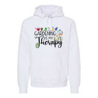 Cool Garden Plant Owner Gardening Is My Therapy Funny Saying Premium Hoodie