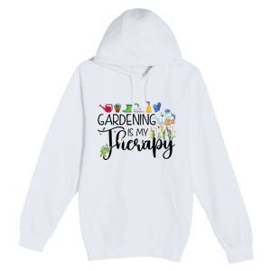 Cool Garden Plant Owner Gardening Is My Therapy Funny Saying Premium Pullover Hoodie