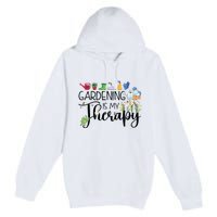 Cool Garden Plant Owner Gardening Is My Therapy Funny Saying Premium Pullover Hoodie