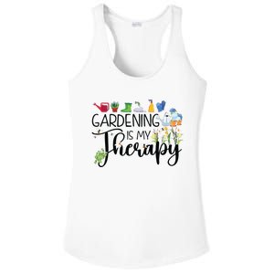 Cool Garden Plant Owner Gardening Is My Therapy Funny Saying Ladies PosiCharge Competitor Racerback Tank