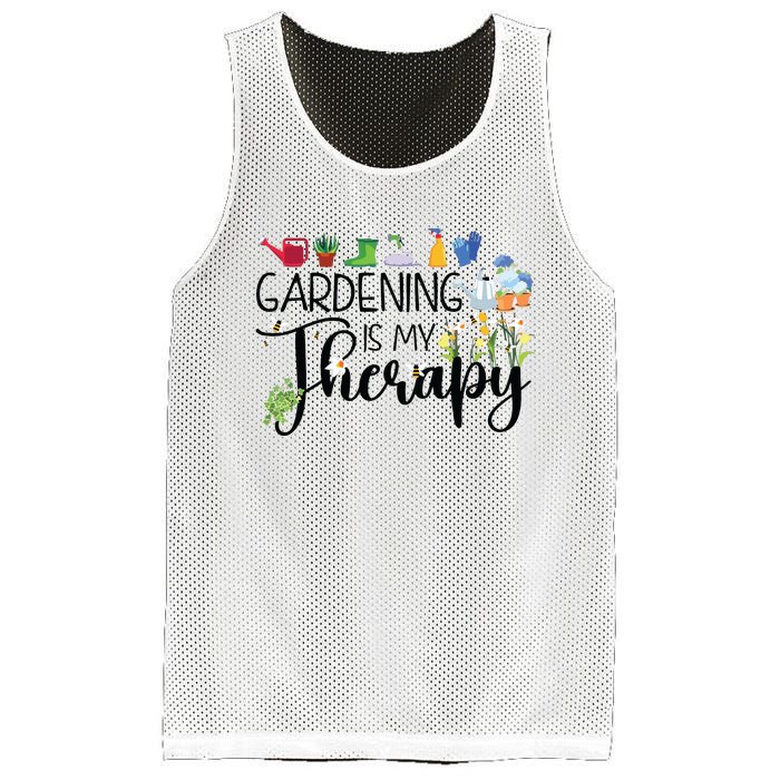 Cool Garden Plant Owner Gardening Is My Therapy Funny Saying Mesh Reversible Basketball Jersey Tank