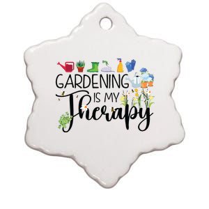 Cool Garden Plant Owner Gardening Is My Therapy Funny Saying Ceramic Star Ornament