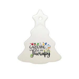 Cool Garden Plant Owner Gardening Is My Therapy Funny Saying Ceramic Tree Ornament