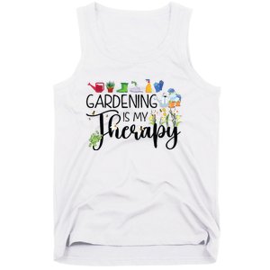 Cool Garden Plant Owner Gardening Is My Therapy Funny Saying Tank Top