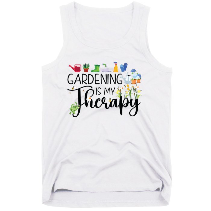 Cool Garden Plant Owner Gardening Is My Therapy Funny Saying Tank Top