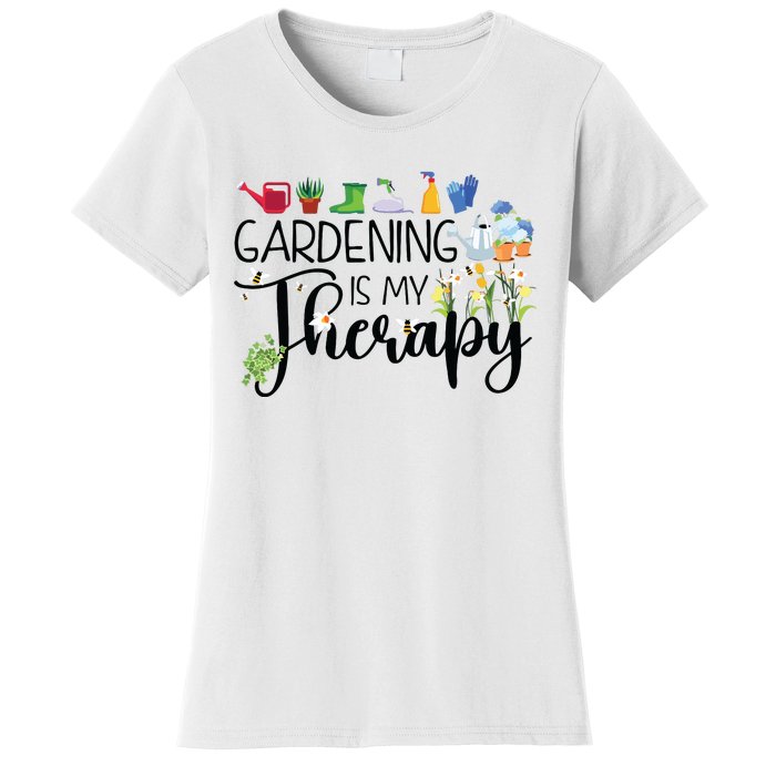 Cool Garden Plant Owner Gardening Is My Therapy Funny Saying Women's T-Shirt