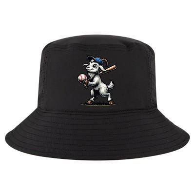 Cute Goat Playing Baseball Cool Comfort Performance Bucket Hat