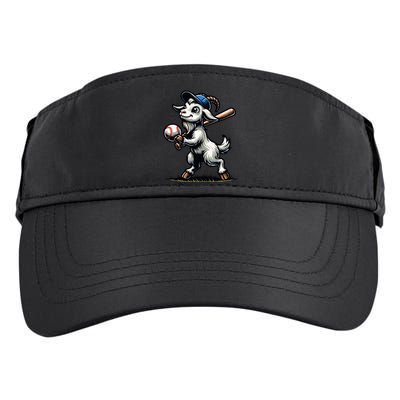 Cute Goat Playing Baseball Adult Drive Performance Visor