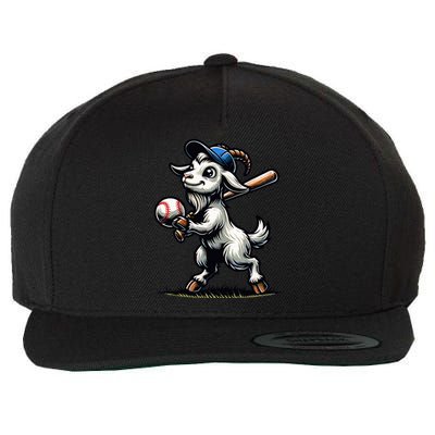 Cute Goat Playing Baseball Wool Snapback Cap