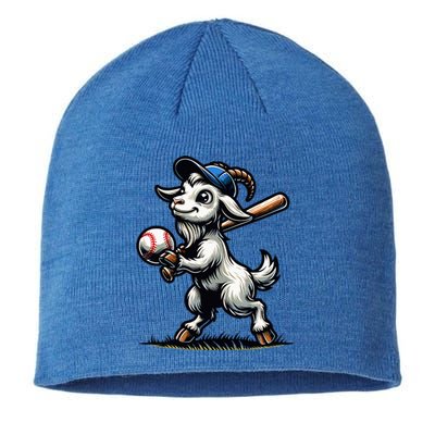 Cute Goat Playing Baseball Sustainable Beanie