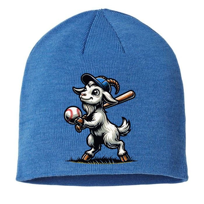 Cute Goat Playing Baseball Sustainable Beanie