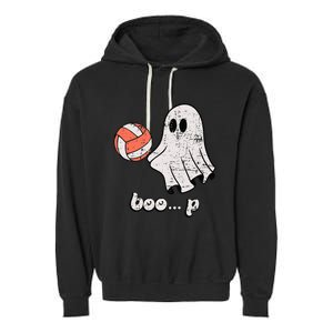 Cute Ghost Playing Volleyball Sport Player Halloween Costume Garment-Dyed Fleece Hoodie