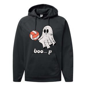 Cute Ghost Playing Volleyball Sport Player Halloween Costume Performance Fleece Hoodie