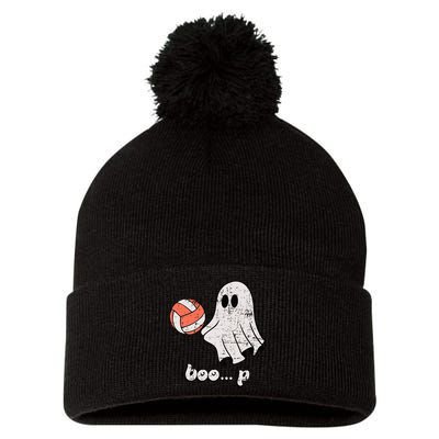 Cute Ghost Playing Volleyball Sport Player Halloween Costume Pom Pom 12in Knit Beanie