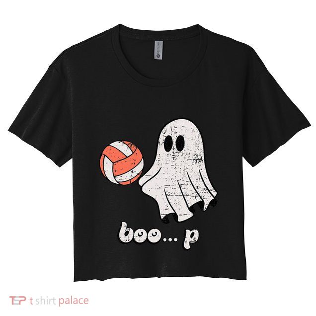Cute Ghost Playing Volleyball Sport Player Halloween Costume Crop Top
