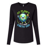 Cute Go Planet Its Your Earth Day 2024 Teacher Student Womens Cotton Relaxed Long Sleeve T-Shirt