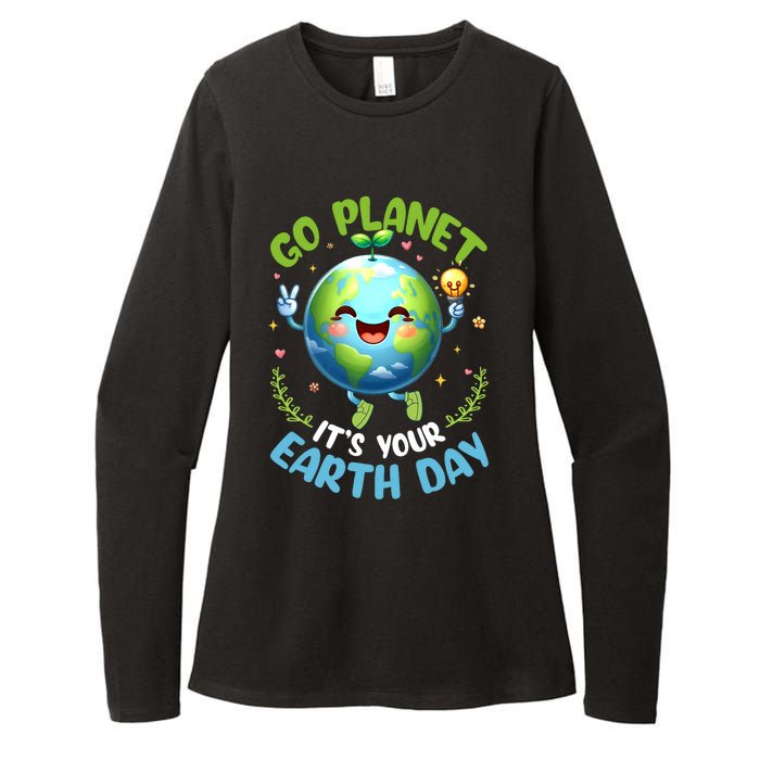 Cute Go Planet Its Your Earth Day 2024 Teacher Student Womens CVC Long Sleeve Shirt