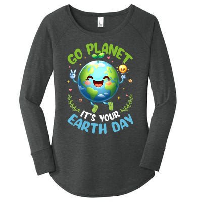 Cute Go Planet Its Your Earth Day 2024 Teacher Student Women's Perfect Tri Tunic Long Sleeve Shirt