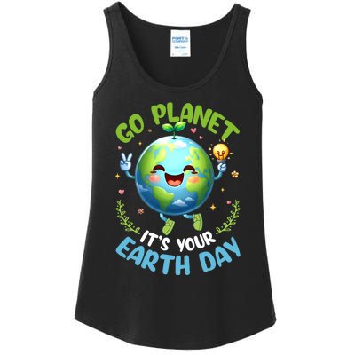 Cute Go Planet Its Your Earth Day 2024 Teacher Student Ladies Essential Tank