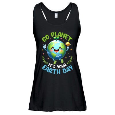 Cute Go Planet Its Your Earth Day 2024 Teacher Student Ladies Essential Flowy Tank