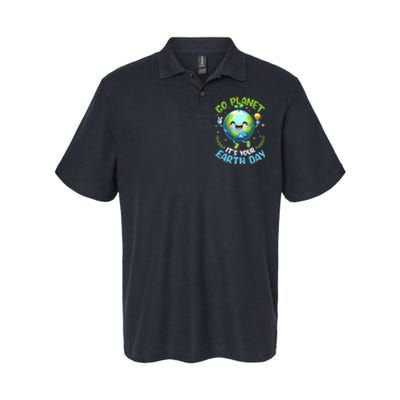 Cute Go Planet Its Your Earth Day 2024 Teacher Student Softstyle Adult Sport Polo