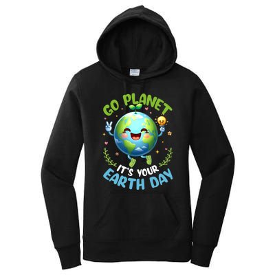 Cute Go Planet Its Your Earth Day 2024 Teacher Student Women's Pullover Hoodie