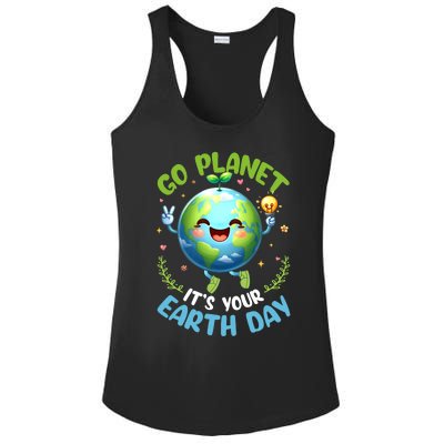 Cute Go Planet Its Your Earth Day 2024 Teacher Student Ladies PosiCharge Competitor Racerback Tank