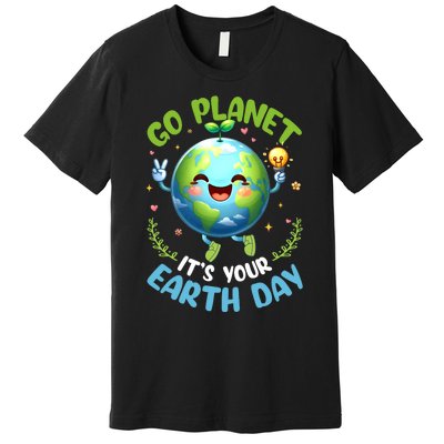 Cute Go Planet Its Your Earth Day 2024 Teacher Student Premium T-Shirt