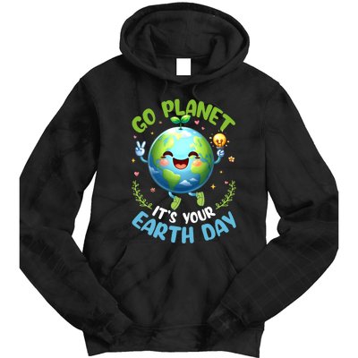 Cute Go Planet Its Your Earth Day 2024 Teacher Student Tie Dye Hoodie