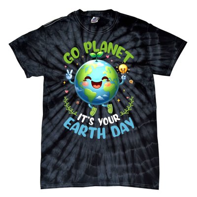 Cute Go Planet Its Your Earth Day 2024 Teacher Student Tie-Dye T-Shirt