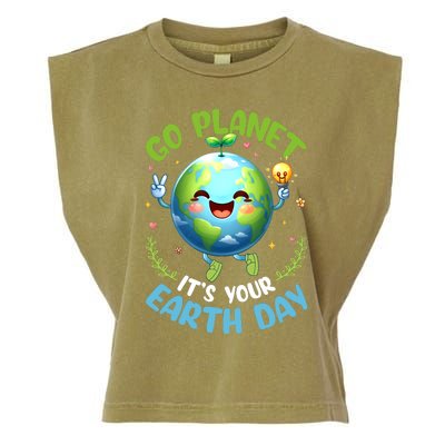 Cute Go Planet Its Your Earth Day 2024 Teacher Student Garment-Dyed Women's Muscle Tee