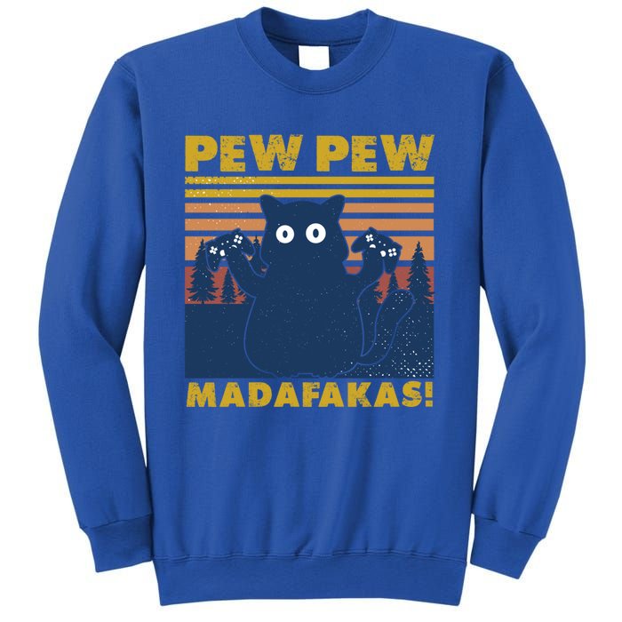 Cat Gaming Pew Pew Madafakas Vintage Gamepad Great Gift Sweatshirt