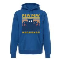 Cat Gaming Pew Pew Madafakas Vintage Gamepad Great Gift Premium Hoodie