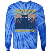 Cat Gaming Pew Pew Madafakas Vintage Gamepad Great Gift Tie-Dye Long Sleeve Shirt