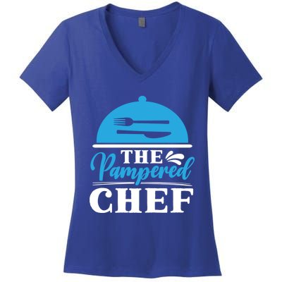 Culinary Gangster Pastry Chef Cooking Culinary Gift Women's V-Neck T-Shirt