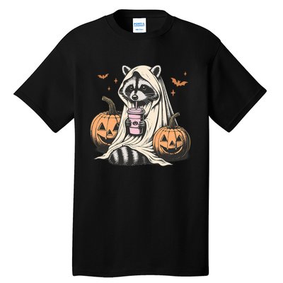 Cute Ghost Pumpkin Halloween Raccoon Costume Raccoon Lovers Tall T-Shirt