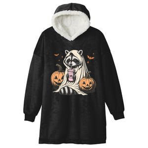 Cute Ghost Pumpkin Halloween Raccoon Costume Raccoon Lovers Hooded Wearable Blanket